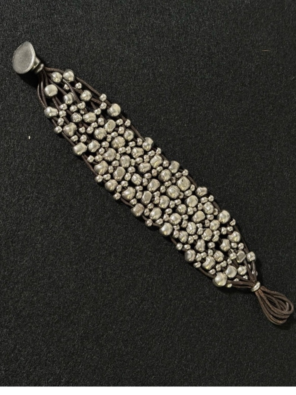 UNO de 50 Silver Cluster Bracelet 9”